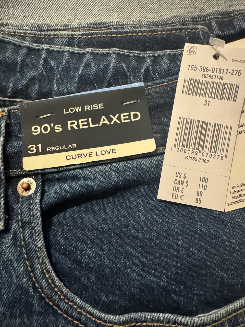 Abercrombie & Fitch 90's Relaxed Low Rise Jeans - Dark Blue